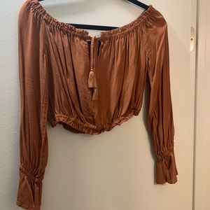 Strapless Long Sleeve w/ Tassel Front Tie